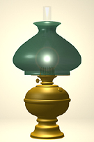 Victorian Brass Table Lamp featuring a green shade with a white interior just like the real thing.