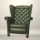Dark Green Tufted Wingback. Has different surface names than the Plum Wingback.