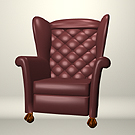 Plum Tufted Wingback. Has different surface names than the Green Wingback.